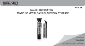 Notice BECKER HARLEY SANS FIL Tondeuse cheveux