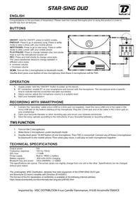 Notice BOOMTONEDJ STAR-SING DUO Micro