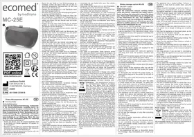 Notice MEDISANA MC25E Masseur