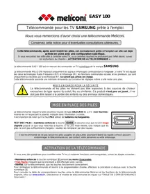 MELICONI EASY 100 - Télécommande