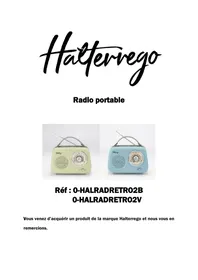 Notice HALTERREGO 0-HALRADRETRO2B Radio
