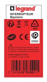 LEGRAND Interrupteur PAC bipolaire - Interrupteur