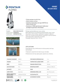 Notice FLOTEC BIOX 300/10A 21000 L/H Pompe vide-cave