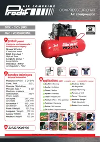 Notice PRODIF VC3552003ML Compresseur