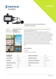Notice FLOTEC PRESSUREMATE 1.5 ZB902370 Pompes