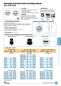 Notice S&P BAR ALIZE Bouche d'extraction