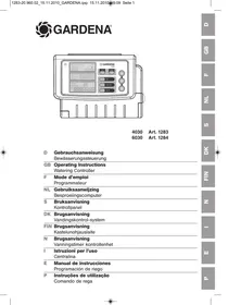 GARDENA 1283-20, 1284 - Programmeur pour contrôle de l'électrovalve électrique