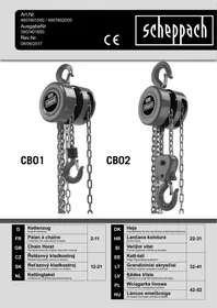 SCHEPPACH CB01, CB02 - Palan à chaîne