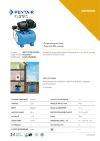 Notice FLOTEC WATERPRESS 1000 - N5209850 Surpresseur