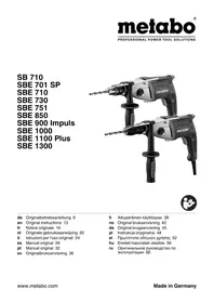 SB 710 SBE 701 SP SBE 710 SBE 730 SBE 751 SBE 850 SBE 900 Impuls SBE 1000 SBE 1100 Plus SBE 1300 METABO