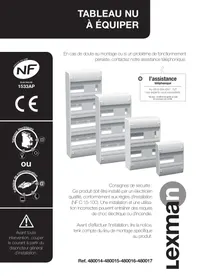 Tableau électrique nu  1 rangée 13 modules . 480014-480015-480016-480017 LEXMAN