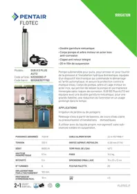 Notice FLOTEC SUB 8S PLUS AUTO 6000 L/H Pompe immergée de forage