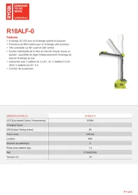 RYOBI R18ALF-0 - Lampe de travail