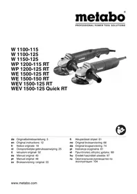 W 1100-115 W 1100-125 W 1150-125 WP 1200-115 RT WP 1200-125 RT WE 1500-125 RT WE 1500-150 RT WEV 1500-125 RT WEV 1500-125 Quick RT METABO