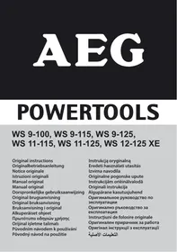 Notice AEG WS 9-100, WS 9-115, WS 9-125, WS 11-115, WS 11-125, WS 12-125 XE مطحنة زاوية كهربائية