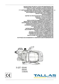 Notice TALLAS D-JET 850/45 3180 L/H Pompe arrosage manuelle
