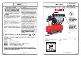 Notice PRODIF SIL601 Compresseur d'atelier