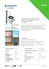 Notice FLOTEC SCM4 PLUS 115/92 DOM 6900 L/H Pompe de forage
