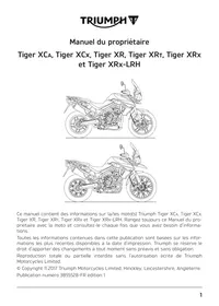 Tiger XCA, Tiger XCX, Tiger XR, Tiger XRT, Tiger XRX et Tiger XRX-LRH TRIUMPH