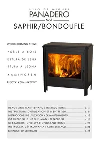 Notice PANADERO SAPHIR ECODESIGN Cuisinière à bois