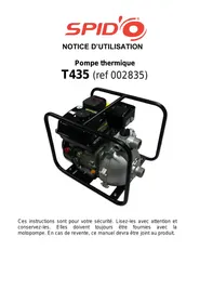 Notice SPIDO T435 Motopompe thermique