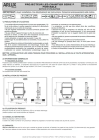 Notice ARLUX 20W REF.200510 - 50W REF.200512 Projecteur LED
