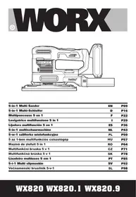 WORX WX820 WX820.1 WX820.9 - Multifunctionele schuurmachine