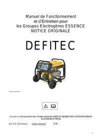 Notice DEFITEC 4200 ELB Groupe électrogène