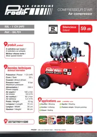 Notice PRODIF SIL701 Compresseur d'air
