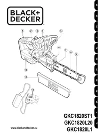 BLACK &amp; DECKER GKC1820ST1 GKC1820L20 GKC1820L1 - Scie élagueuse