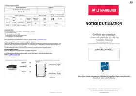 Notice LEMARQUIER PLSA260D Plancha gaz