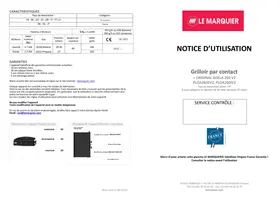 Notice LEMARQUIER PCTS260E31V2 Plancha gaz
