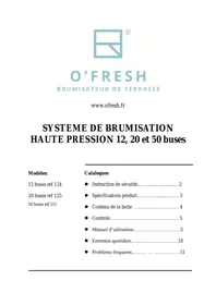Notice OFRESH 12 BUSES REF 124 20 BUSES REF 125 50 BUSES REF 211 Brumisateur