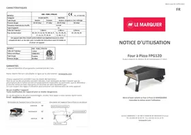 Notice LEMARQUIER FPG12D Four à pizza