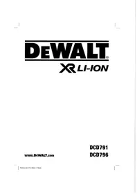 DCK268P2T-QW - DCD791 - DCD796 DEWALT
