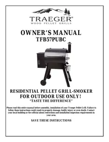 Notice TRAEGER TFB57PUBC - PRO SéRIES 22 Barbecue