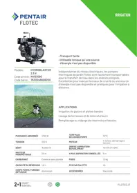 Notice FLOTEC HYDROBLASTER 15000 L/H Motopompe thermique