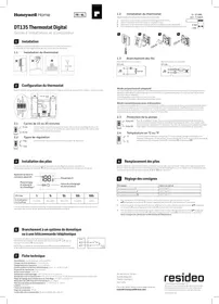Notice HONEYWELL HOME DT135 Thermostat
