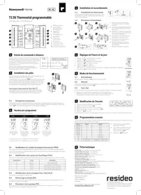 Notice HONEYWELL HOME T136 Thermostat