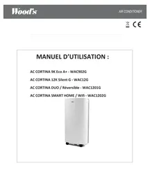 Notice WOODS AC CORTINA 9K ECO A+ - WAC902G AC CORTINA 12K SILENT G - WAC12G AC CORTINA DUO / RéVERSIBLE - WAC1201G AC CORTINA SMART HOME / WIFI - WAC1202G Climatiseur mobile