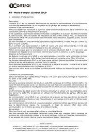Notice 1CONTROL SOLO Motorisation de garage
