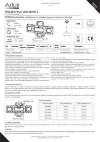 Notice ARLUX SÉRIE V Projecteur