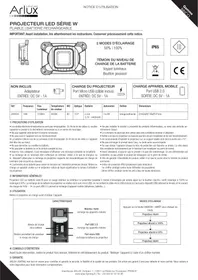 Notice ARLUX PROJECTEUR LED SERIE W Éclairage