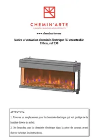 Notice CHEMINARTE 3D ENCASTRABLE 110CM Cheminée électrique