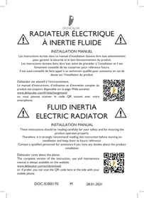 Notice DELTACALOR TELICA EVO Electric heater