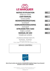 Notice LEMARQUIER PLANCHA VINTAGE PURE 375 PLVP375E - PLVP375I Bakplaat