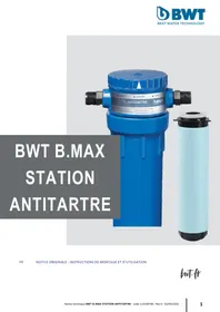 Notice BWT BWT B.MAX STATION ANTITARTRE Station de traitement de l'eau