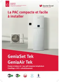 Notice SAUNIER DUVAL GENIASET TEK - GENIAAIR TEK Pompe à chaleur