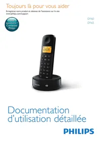 Notice PHILIPS D1652 DOUBLE COMBINé Téléphone sans fil