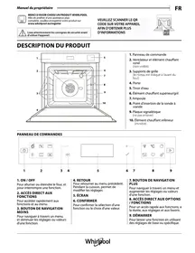 Notice WHIRLPOOL WOI7A8FPT1SBAF VAPEUR AIRFRY Four encastrable